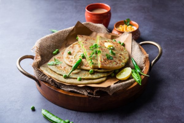 Green peas paratha or matar paratha