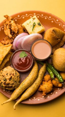 Indian Tea time snacks in group